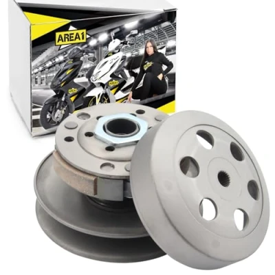 Afbeelding van AREA1 Vervangende omvormer + koppeling trommel, 107 mm, compatibel met Piaggio 50cc 2 takt TPH Zip NRG mc2 mc3 Power Liberty Gilera Runner Aprilia SR 50 R Racing Sport Street Sportcity, enz.