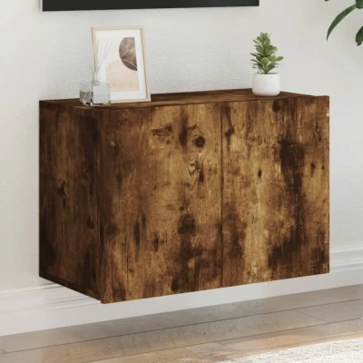 Afbeelding van Tv meubel wandgemonteerd 60x30x41 cm gerookt eikenkleurig