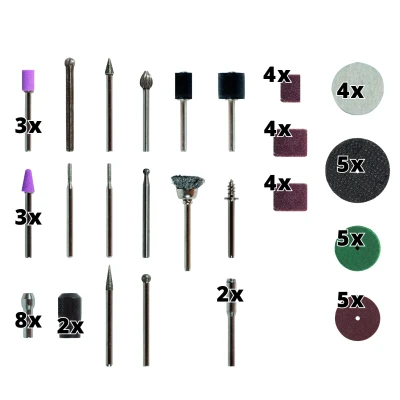 Afbeelding van Einhell Slijp en Graveer Accessoireset 61 delig Geschikt voor TE MT 18/34 Li Solo, 7,2 Li, TC MG 135 E