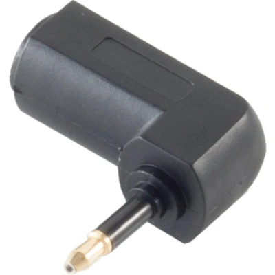 Afbeelding van Haakse Optische Toslink Adapter (v) Mini (m) 360 Draaibaar Verguld Zwart