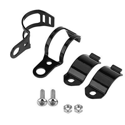 Afbeelding van KIMISS 2 stuks koplamphouder voor bevestiging, verstelbare montagebeugel motorvork 30 45 mm (zwart), Zwart, zilver (optioneel)
