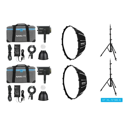 Afbeelding van Nanlite Forza 150B Bi color LED dual kit (w/ light stand and softbox)