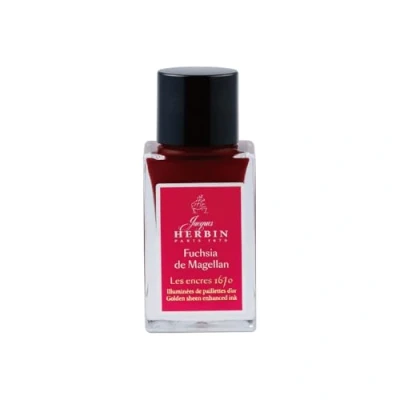 Afbeelding van Jacques Herbin 16063JT Un flacon d&#039;encre pailletée or pour stylo plume, roller, plume de verre et porte 15 ml, Fuchsia Magellan