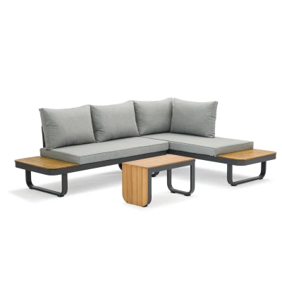 Afbeelding van Sens Line Samos Loungeset Multifunctioneel Aluminium Grijs