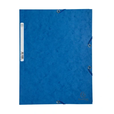 Image de Chemise Exacompta à élastiques 3 rabats + Etiquette 24x32cm Bleu