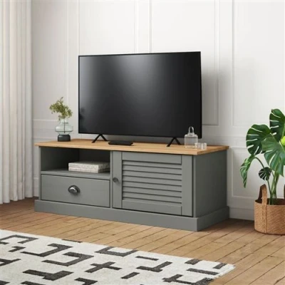 Afbeelding van Tv meubel VIGO 106x40x40 cm massief grenenhout grijs