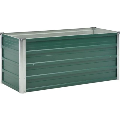 Afbeelding van Plantenbak verhoogd 100x40x45 cm gegalvaniseerd staal groen