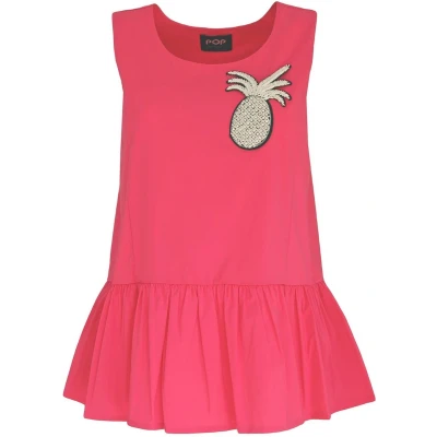 Afbeelding van Verysimple fuchsia top met ananas maat XS (IT40)