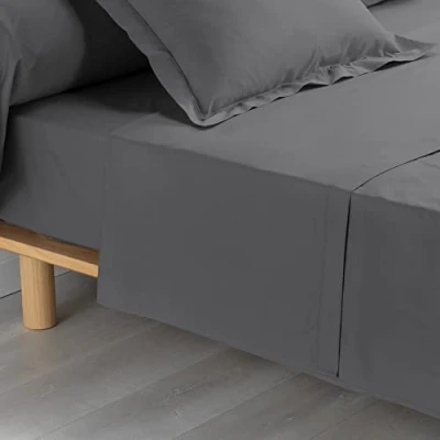 Afbeelding van douceur d&#039;intérieur, Bedlaken (240 x 300 cm) perkaline antraciet, 100% gemerceriseerd katoen