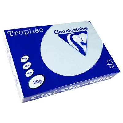 Image de Clairefontaine Trophée 107 micromètres bleu A4 (210 x 297 mm) 80 g/m² 500 feuille(s) zéro plastique papier teinté