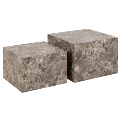 Afbeelding van Hjem Interiors Mondi Vierkante Salontafel Set Emperador