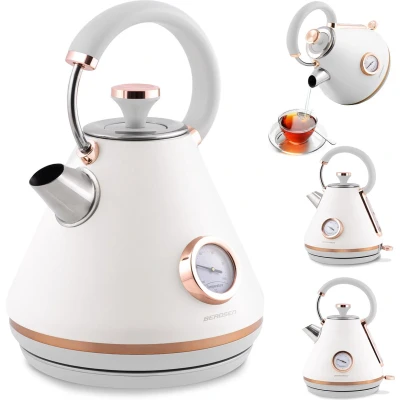 Afbeelding van Elektrische waterkoker met thermometer 1,7L wit 26x22x15cm