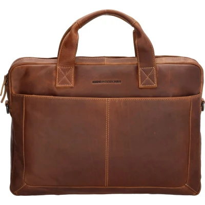 Afbeelding van Hide &amp; Stitches Japura Laptoptas 15,6 inch Premium Crossbody Schoudertas 100% Leder
