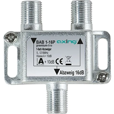 Image de Axing bab 1?16p dérivateur 1 directions 16db télévision par câble catv multimédia dvb t2 classe a + 10 db, 5?1218 mhz métal