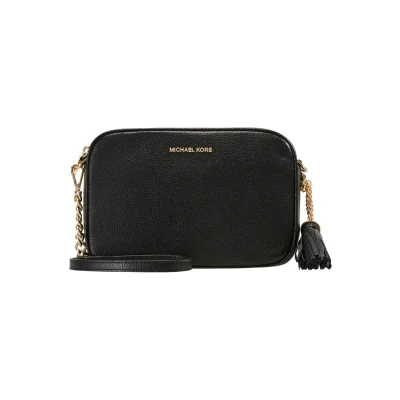Afbeelding van Michael Kors Jet Set Md Camerabag Gold Chain Crossbody black Damestas