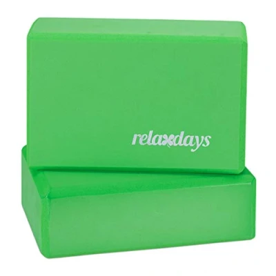 Afbeelding van yogablok set van 2 foam antislip 8 x 23 15 cm groen