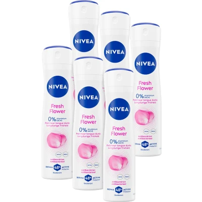 Afbeelding van Nivea Fresh Flower 0% Deodorant Spray Voordeelverpakking 6x150ml