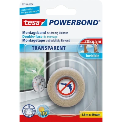 Afbeelding van Powerbond Tesa 55743 montagetape transp 19mmx1,5m