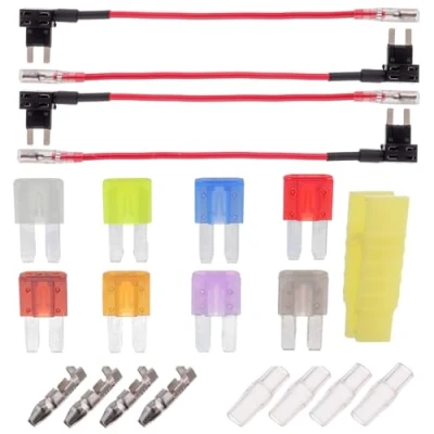 Afbeelding van BOJACK 4 x Micro2 12V auto zekeringhouder met 8x zekeringen (2A/3A/5A/7,5A/10A/15A/20A/25A)