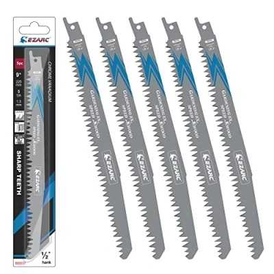 Afbeelding van EZARC 5 stuks reciprozaagbladen voor hout, accessoires reciprozaag, R931GS snelle sneden, 225 mm, 5TPI