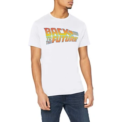 Afbeelding van Back To The Future Logo T shirt heren, Wit (wit wit)