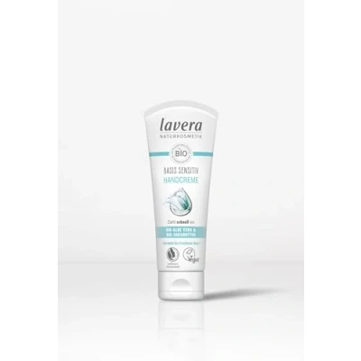 Afbeelding van Lavera Basis Sensitiv handcrème gecertificeerde natuurlijke cosmetica veganistisch aloë vera &amp; biologische sheaboter 75 ml