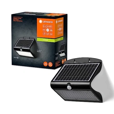 Afbeelding van LEDVANCE ENDURA BUTTERFLY Zonne schijnwerper, zwart, 8 W, 850 lm, beweging en lichtsensor, buitenlamp, oplaadbare batterij, milieuvriendelijk, lange levensduur,
