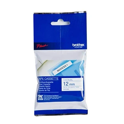 Afbeelding van Brother M K233 Tape Blauw op wit (12 mm)
