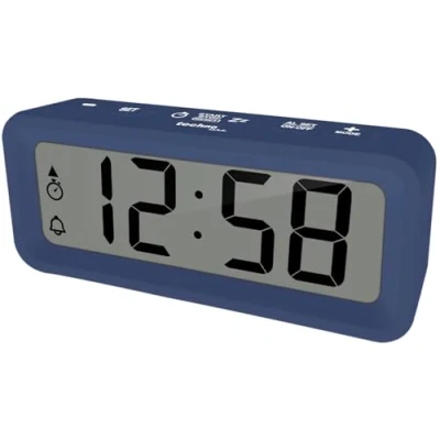 Afbeelding van techno line WT175 Mini reiswekker met temperatuur en luchtvochtigheid, datum, timer, countdown op weekend, alarm of 7 dagen alarm, magnetische behuizing