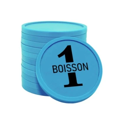 Afbeelding van CombiCraft Buvette chips Ø 29 mm 1 drank blauw, verpakking van 100 stuks