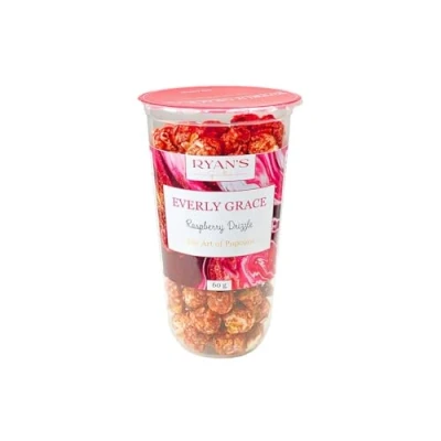 Afbeelding van Everly Grace Popcorn Raspberry Drizzle, 60 g Popcornbeker met framboos, acerola kers en rode biet uit onze fabriek in Augsburg, Duitsland