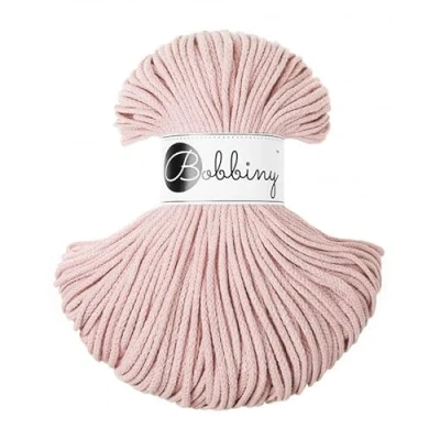 Afbeelding van Bobbiny Gevlochten macramétouw, junior, 3 mm, pastelroze, 100 m