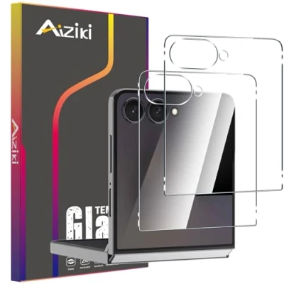 Afbeelding van Aiziki Lot de 2 films protection d&#039;écran en verre blindé pour Samsung Galaxy Z Flip 7 [Protection complète] Film
