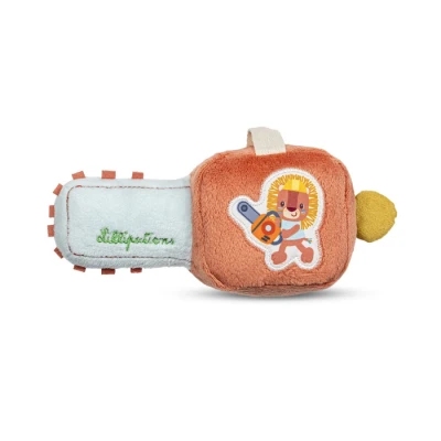 Afbeelding van Lilliputiens Kettingzaag Rammelaar Jack De Leeuw Baby&#039;s Eerste Gereedschap! Om Het Gehoor Van Baby Te Stimuleren, Trilt Deze Kettingzaagrammelaar En Heeft Hij Een Balrammelaar Op Achterkant Geschikt Vanaf 3 Maanden