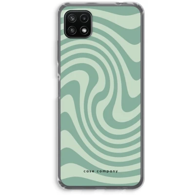 Afbeelding van Case Company® hoesje geschikt voor Samsung Galaxy A22 5G Swirl Groen Soft Cover Telefoonhoesje Bescherming aan alle Kanten en Schermrand