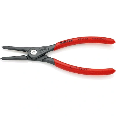 Image de KNIPEX 49 11 A4 pince à circlips de précision pour bagues extérieures d&#039;arbres avec revêtement plastique antidérapant gris atram