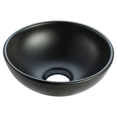 Afbeelding van Wiesbaden Kimo waskom rond 28 x 10 cm keramiek mat zwart