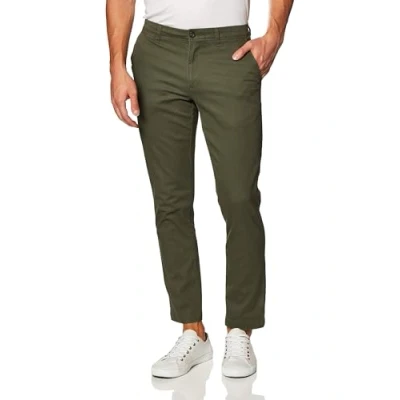 Image de Amazon Essentials Pantalon chino extensible décontracté pour homme, coupe ajustée, olive, 83,8 x 71,1 cm (l L)