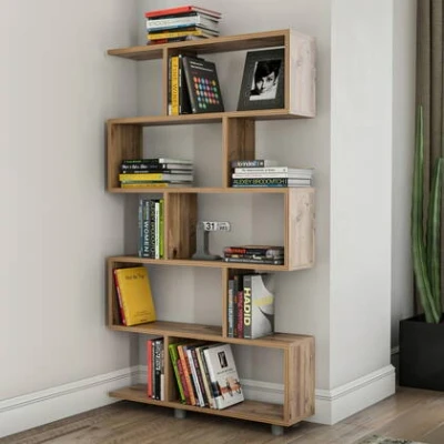 Afbeelding van Boekenkast Stijlvol Eiken Design Ruime 90x156x20cm Afmetingen Duurzaam Melamine Materiaal