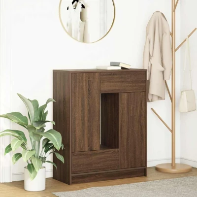 Afbeelding van vidaXL Dressoir met lades en deuren 73x31x90 cm bruin eiken