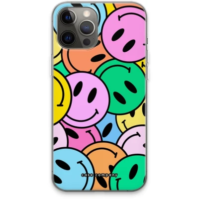 Afbeelding van Case Company® hoesje geschikt voor iPhone 13 Pro Max Smiley N1 Soft Cover Telefoonhoesje Bescherming aan alle Kanten en Schermrand