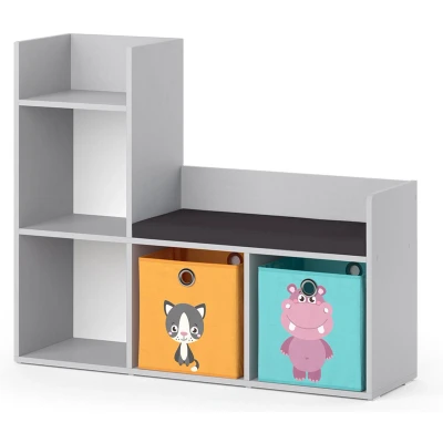 Afbeelding van Vicco Kinderboekenkast Luigi, Grijs, 107.2 x 88.6 cm met 2 vouwboxen opt.2