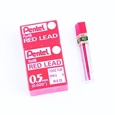 Afbeelding van Pentel PPR 12 rode vullingen voor vulpotlood 0,5 mm rood