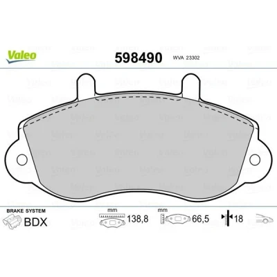 Afbeelding van Valeo Remblokset 598490