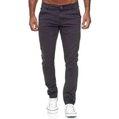 Afbeelding van Tazzio Chino broek voor heren, slim fit, Chinese broek, stretchstof, 19530, Antraciet