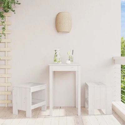 Afbeelding van tuinkrukken 2 st 40x36x45 cm massief grenenhout wit