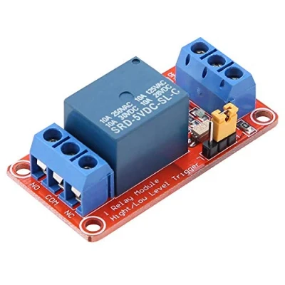 Afbeelding van 1 kanaals relaisschakelmodule, 5 V relaismodule Relaiskaart met optocoupler boven en onderkant triggeruitbreidingskaart voor Arduino 5V/12V/24V (5V)