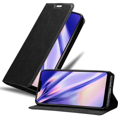 Afbeelding van Cadorabo Hoesje geschikt voor Vivo Y81i in ZWARTE NACHT Beschermhoes met magnetische sluiting, standfunctie en kaartvakje Book Case Cover Etui