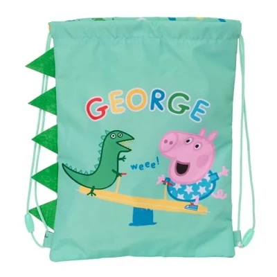 Afbeelding van Rugtas met Koordjes Peppa Pig George Munt 26 x 34 1 cm