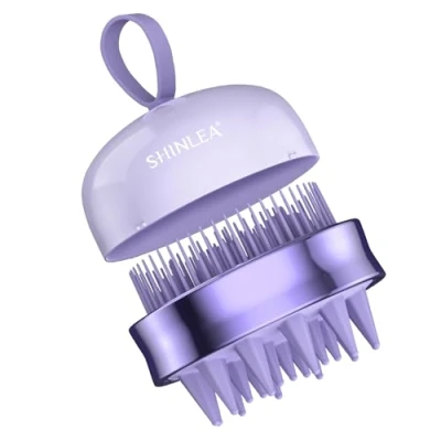 Afbeelding van Hoofdhuidmassage, SHINLEA siliconen shampooborstel voor netheid, dubbelzijdige haarborstel hoofdhuid, borstel natte en droge 2 in 1 design